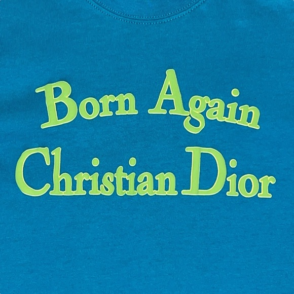 CHINATOWN MARKET Born Again Christian Dior Puff Paint Logo Tee Oversized TShirt - Picture 6 of 9